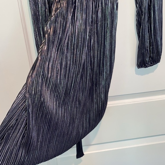 H&M black crinkle fabric faux wrap party dress size small - Picture 11 of 11